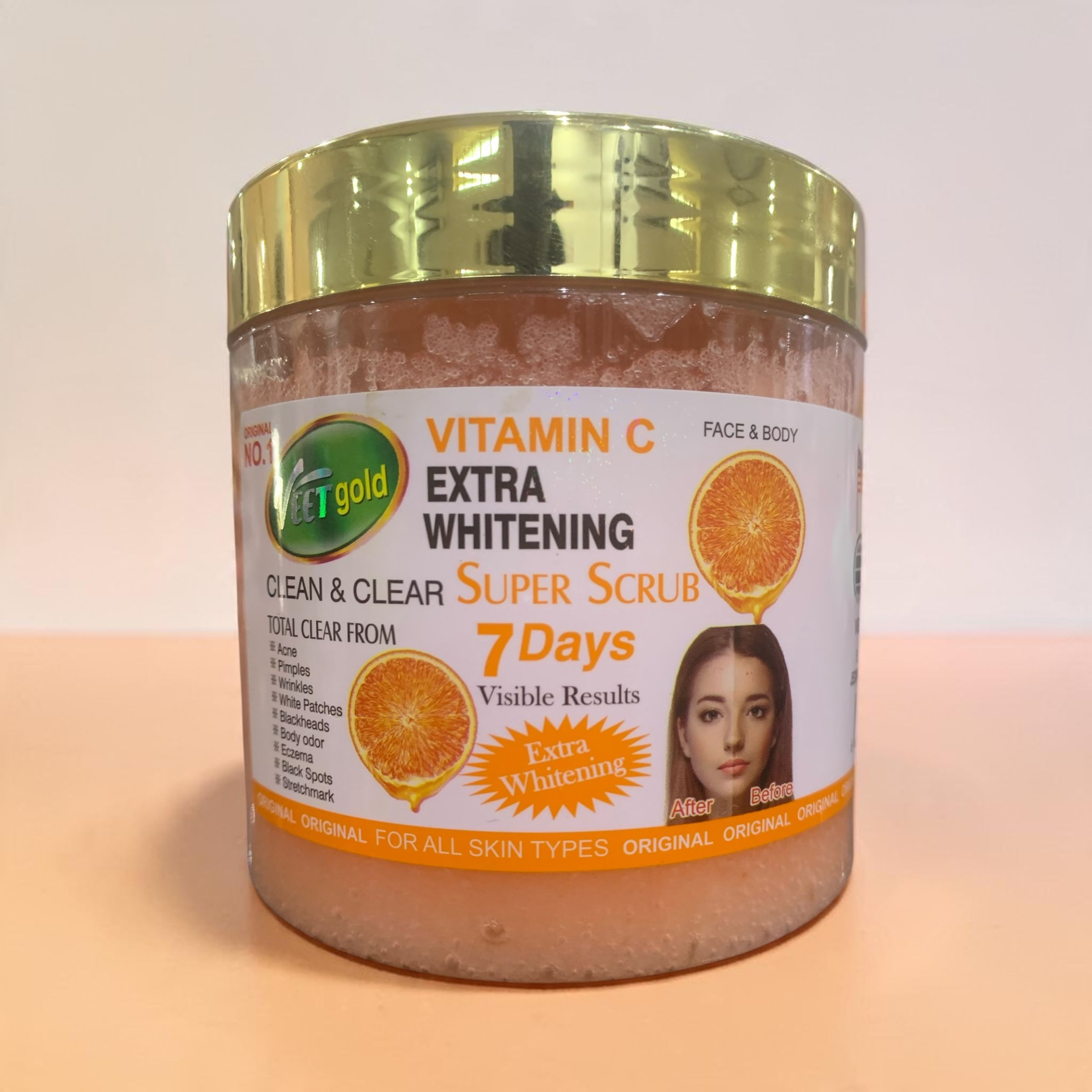 VEETGOLD VITAMIN C EXTRA WHITENING SUPER SCRUB 650G